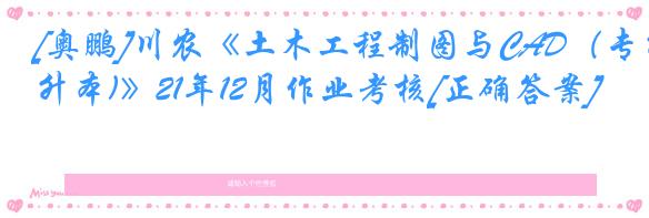 [奥鹏]川农《土木工程制图与CAD（专升本)》21年12月作业考核[正确答案]