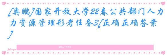 [奥鹏]国家开放大学22春公共部门人力资源管理形考任务3[正确正确答案]