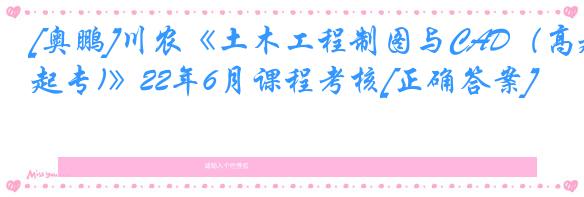 [奥鹏]川农《土木工程制图与CAD（高起专)》22年6月课程考核[正确答案]