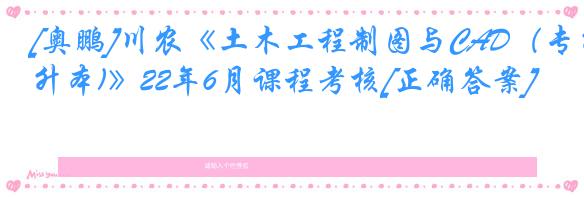 [奥鹏]川农《土木工程制图与CAD（专升本)》22年6月课程考核[正确答案]